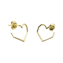 Load image into Gallery viewer, Gold heart shaped earrings