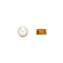 Load image into Gallery viewer, MONO PERLA BAGUETTE CITRINE EARRINGS