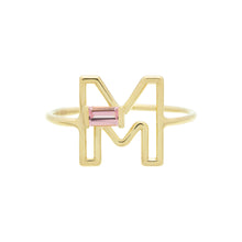 Load image into Gallery viewer, LETRA M TOURMALINE RING