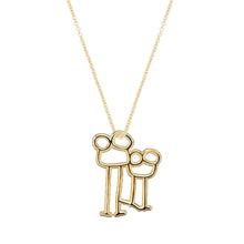 Load image into Gallery viewer, Gold chain necklace with family shaped pendant
