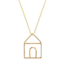 Load image into Gallery viewer, Gold chain necklace with gold house shaped pendant