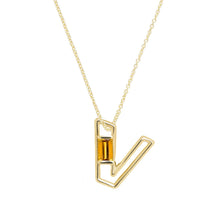 Load image into Gallery viewer, LETRA V CITRINE NECKLACE