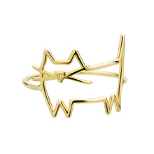 Load image into Gallery viewer, Cat shaped gold ring