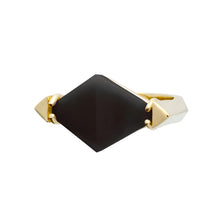 Load image into Gallery viewer, DECO ROMBO BLACK AGATE RING