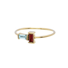 Load image into Gallery viewer, TU Y YO AQUAMARINE + GARNET RING