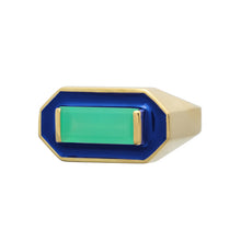 Load image into Gallery viewer, DECO MAXI BAGUETTE CHRYSOPRASE RING