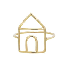 Load image into Gallery viewer, House shaped gold ring
