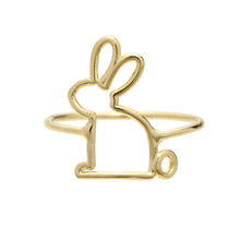 Load image into Gallery viewer, Gold rabbit shaped ring
