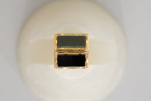Load image into Gallery viewer, Gold square rings with black agate and jasper stones