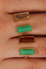 Load image into Gallery viewer, BI MAXI BAGUETTE CHRYSOPRASE + AMETHYST RING