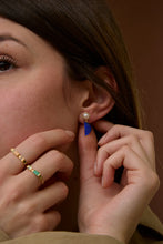 Load image into Gallery viewer, PERLA EMPANADA LAPIS LAZULI EARRINGS