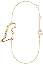 Load image into Gallery viewer, Gold chain bracelet with dinosaur shaped pendant