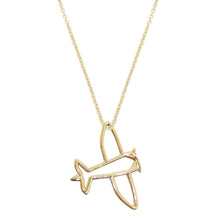 Load image into Gallery viewer, Gold chain necklace with airplane shaped pendant