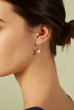 Load image into Gallery viewer, EXAGONAL PINK QUARTZ EARRING CIRCLE

