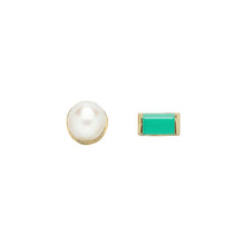 Load image into Gallery viewer, MONO PERLA BAGUETTE CHRYSOPRASE EARRINGS
