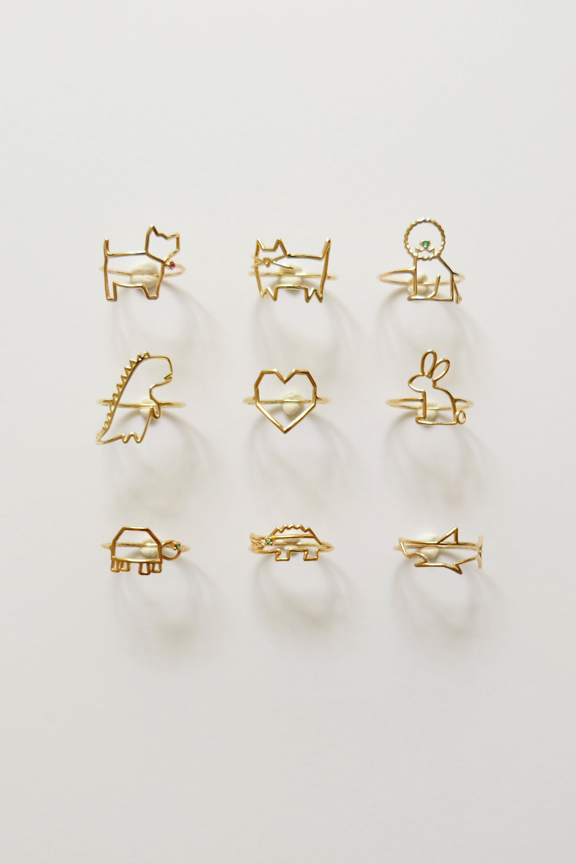 Gold rabbit shaped ring