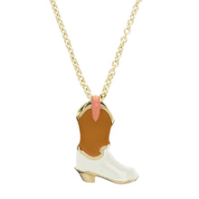 Load image into Gallery viewer, COWBOY BOOT WHITE NECKLACE
