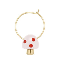 Load image into Gallery viewer, L'AMANITA WHITE + RED EARRING CIRCLE
